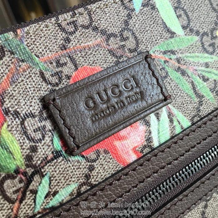 GUCCI 古馳男包 新款 406408 pvc刺繡 花鳥圖案 高級人造革 Gucci男士單肩斜挎包